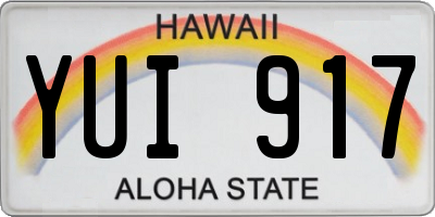 HI license plate YUI917