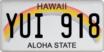 HI license plate YUI918