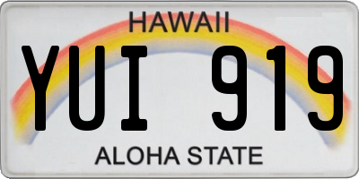 HI license plate YUI919