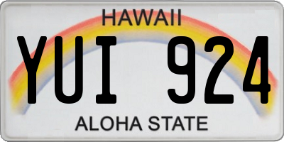 HI license plate YUI924