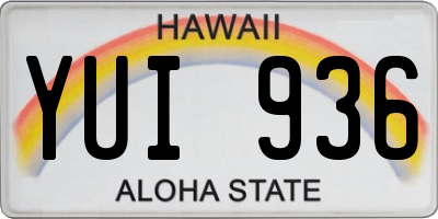 HI license plate YUI936