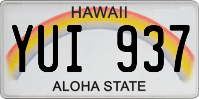 HI license plate YUI937