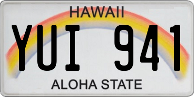 HI license plate YUI941