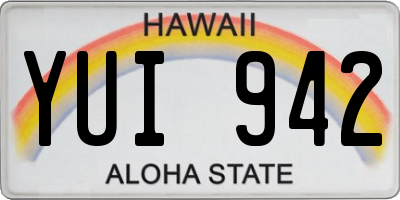 HI license plate YUI942