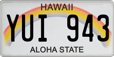 HI license plate YUI943