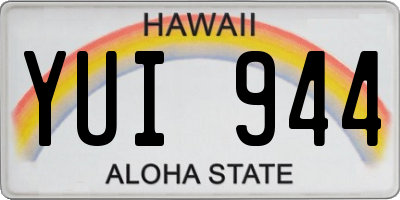 HI license plate YUI944