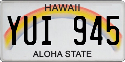 HI license plate YUI945