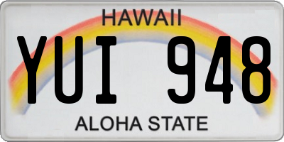 HI license plate YUI948