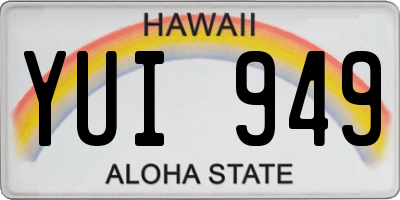 HI license plate YUI949