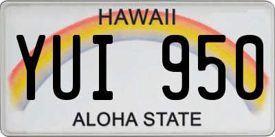 HI license plate YUI950