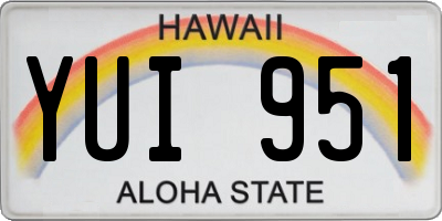HI license plate YUI951