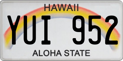 HI license plate YUI952