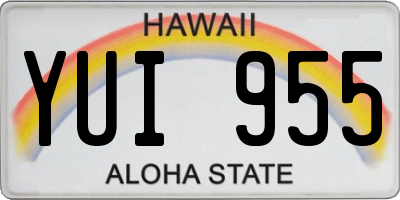 HI license plate YUI955