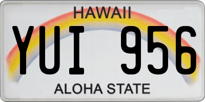 HI license plate YUI956