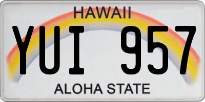 HI license plate YUI957