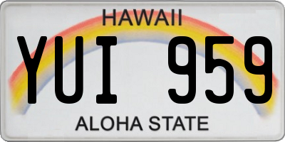 HI license plate YUI959