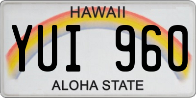 HI license plate YUI960