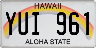HI license plate YUI961