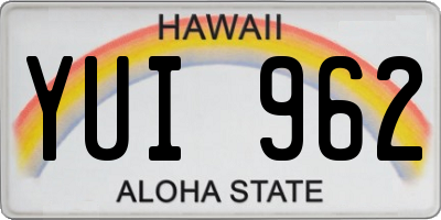 HI license plate YUI962