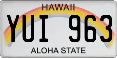 HI license plate YUI963