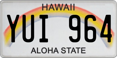HI license plate YUI964