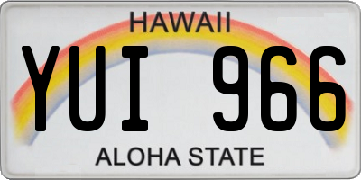 HI license plate YUI966