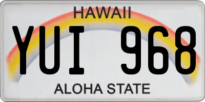 HI license plate YUI968