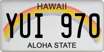 HI license plate YUI970