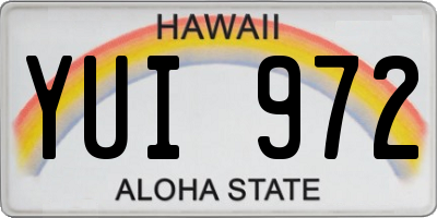 HI license plate YUI972