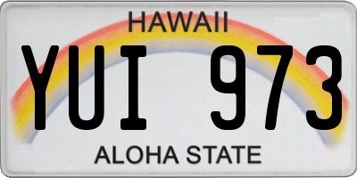 HI license plate YUI973