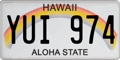 HI license plate YUI974