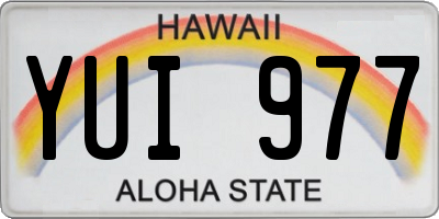HI license plate YUI977