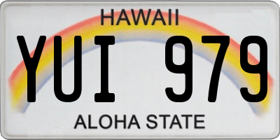 HI license plate YUI979