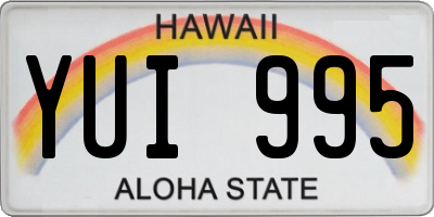 HI license plate YUI995