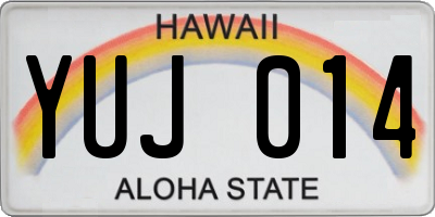 HI license plate YUJ014