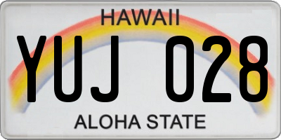HI license plate YUJ028