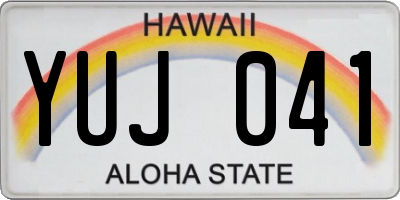 HI license plate YUJ041
