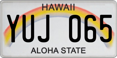 HI license plate YUJ065