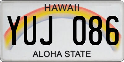 HI license plate YUJ086