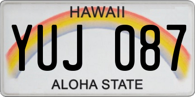 HI license plate YUJ087