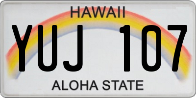 HI license plate YUJ107