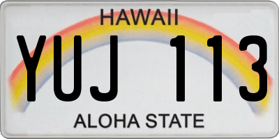 HI license plate YUJ113