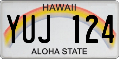 HI license plate YUJ124