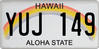 HI license plate YUJ149