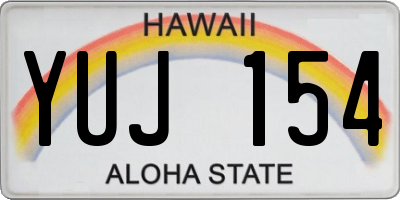 HI license plate YUJ154