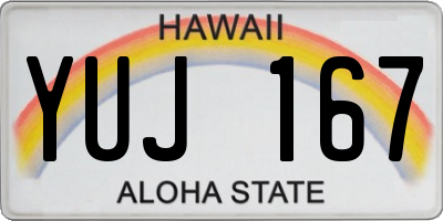 HI license plate YUJ167