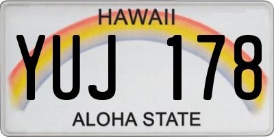 HI license plate YUJ178