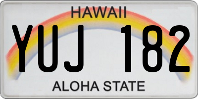 HI license plate YUJ182