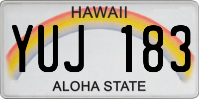 HI license plate YUJ183