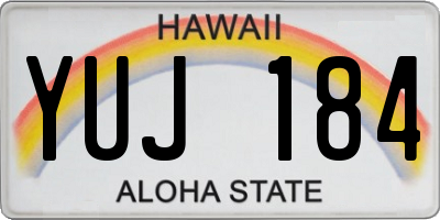 HI license plate YUJ184